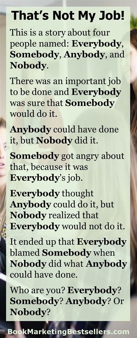 Everybody, Somebody, Anybody, and Nobody – Who Are You? | Wise quotes ...