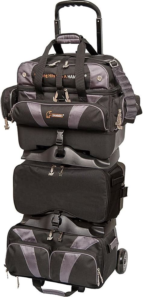 Amazon.com : Hammer Premium 6-Ball Stackable Bowling Bag, Black/Carbon : Sports & Outdoors