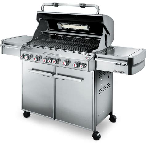 Weber Summit S-670 Freestanding Propane Gas Grill With Rotisserie, Sear ...