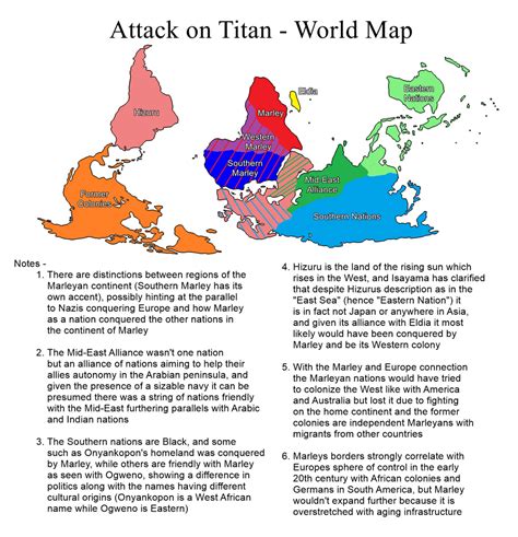 Attack on Titan World Map (Assumption & Revised) : titanfolk