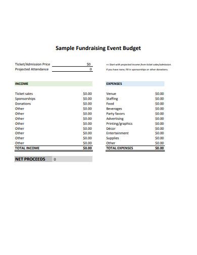 Fundraiser Budget - 8+ Examples, Format, Pdf