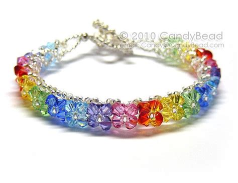 Rainbow Bracelet Crystal Bracelet Swarovski Bracelet Glass Braceletbright Sunshine Swarovski ...