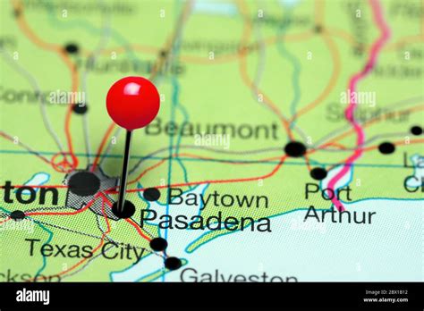 Pasadena pinned on a map of Texas, USA Stock Photo - Alamy