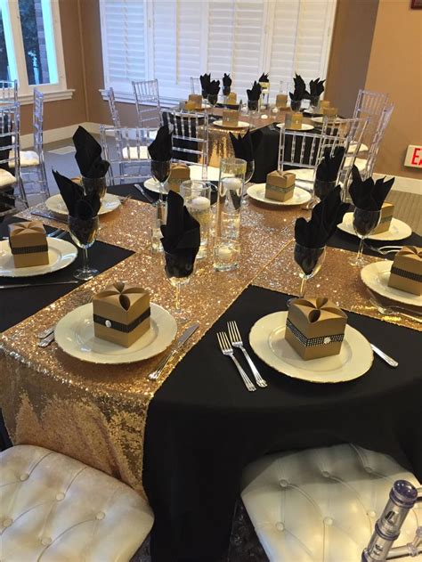 Black and gold decorations for table | Gold party decorations, 60th birthday party, Black gold party