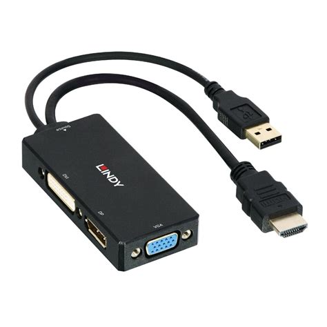 HDMI to DisplayPort, DVI-D & VGA Adapter Converter - from LINDY UK