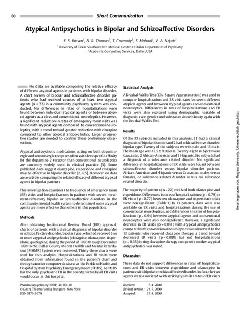 (PDF) Atypical Antipsychotics in Bipolar and Schizoaffective Disorders | V. Nejtek - Academia.edu