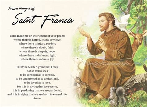 Printable St. Francis of Assisi Prayer Card Saint Francis | Etsy