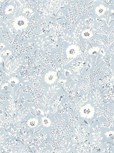 Baby Blue Floral Wallpaper