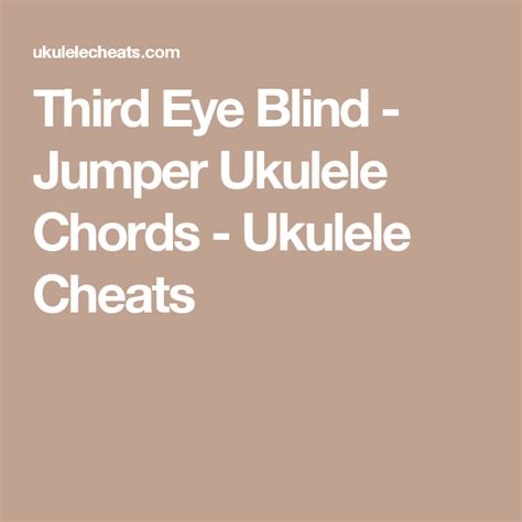 Third Eye Blind Jumper Chords - Sheet and Chords Collection