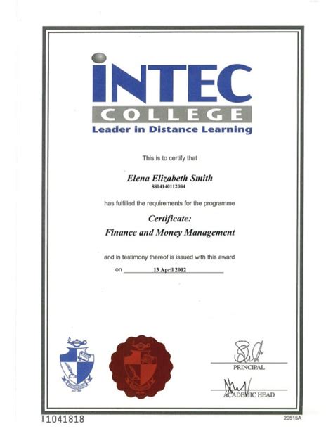 Intec College - Finance and Money Management