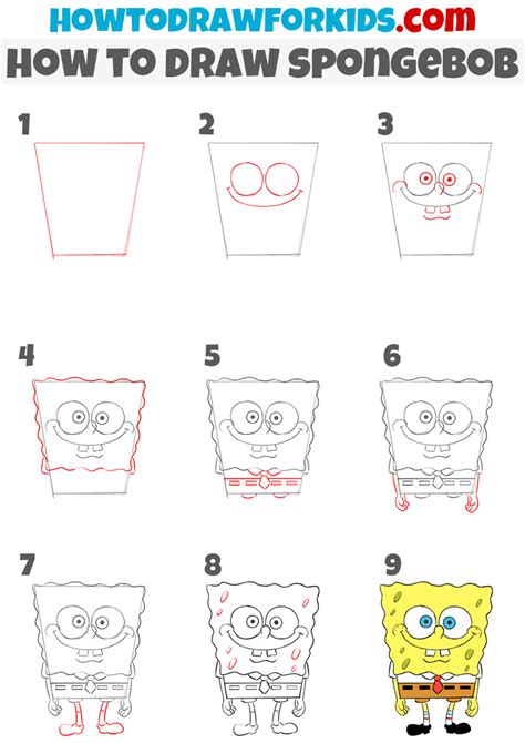 How to Draw Spongebob Easy -Drawing Tutorial For Kids