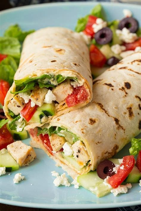 Greek Grilled Chicken & Hummus Wrap - Cooking Classy