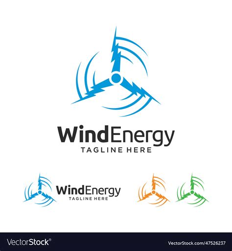 Wind energy logo design Royalty Free Vector Image