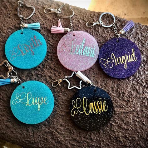 Glitter epoxy keychains | Etsy