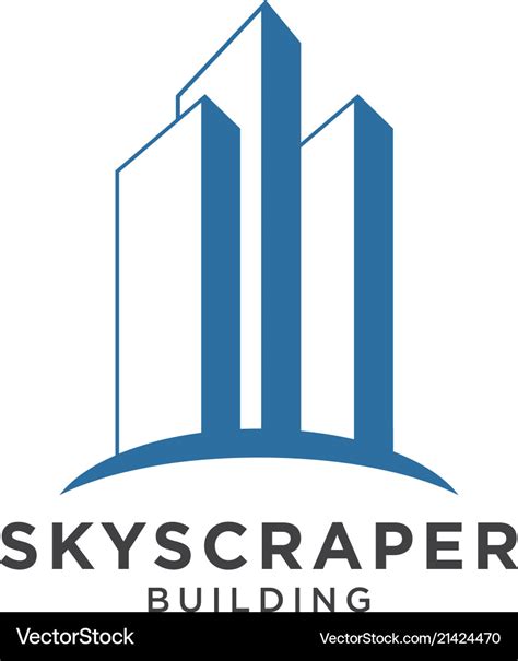 Skyscraper logo design template Royalty Free Vector Image