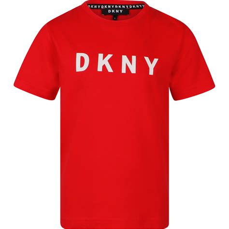 DKNY Logo T-Shirt in Red - BAMBINIFASHION.COM