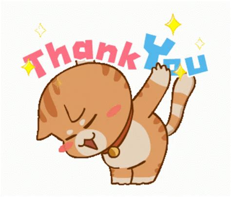 Thank You Sticker Thanks Sticker Line Sticker Cat Sticker Orange Cat | GIF | PrimoGIF