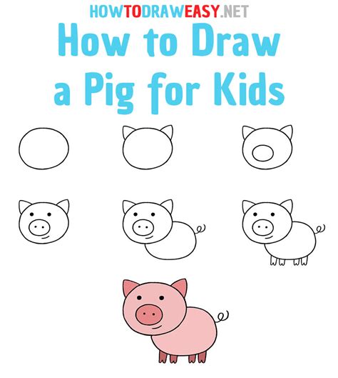 How to Draw a Pig for Kids - How to Draw Easy