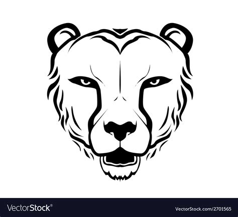 Cheetah head silhouette Royalty Free Vector Image