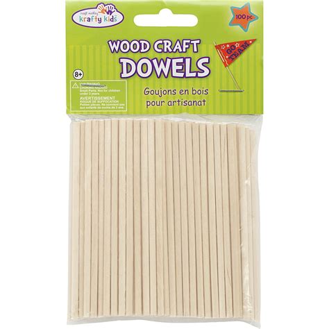 Wood Craft Dowels 4"-Natural 1/8" 100/Pkg - Walmart.com - Walmart.com