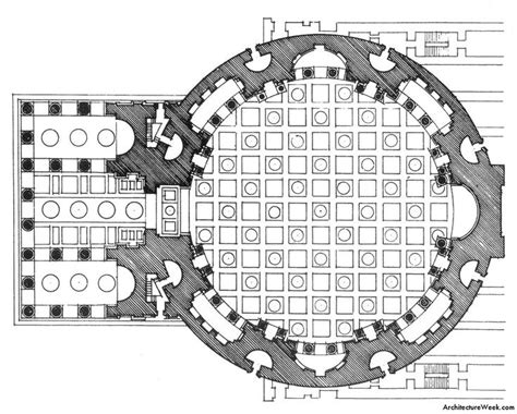 Floor plan of the Pantheon | Architecture drawing, Architecture drawing ...