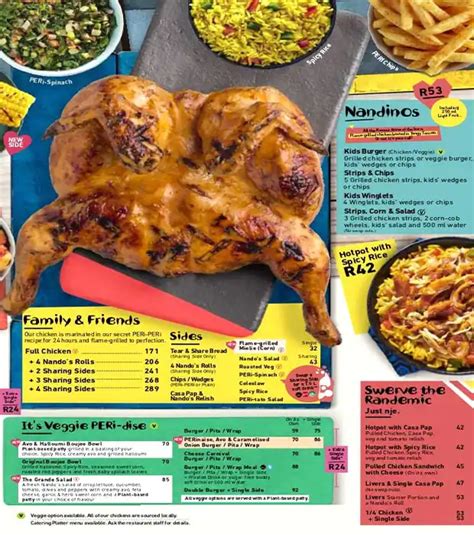 Menu at Nando's Anton Lembede Street (Permanently Closed) restaurant, Durban, 380 Smith St