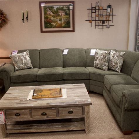 Sectional with Curved Corner Wedge with Fireside Furniture in NJ