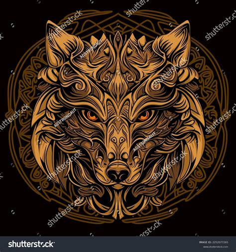 Wolf Head Hand Drawn Drawing Illustration Stock Vector (Royalty Free ...