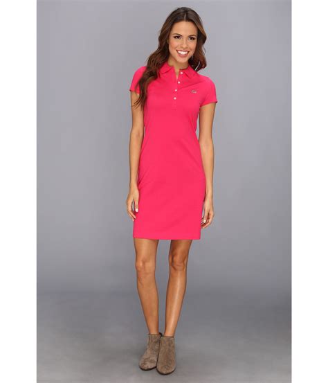 Lyst - Lacoste Ss Stretch Pique Classic Polo Dress in Pink