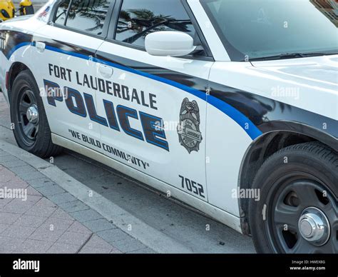 Fort Lauderdale Police Law Enforcement Vehicle Parked On The Street, Dodge Charger Cruiser City ...