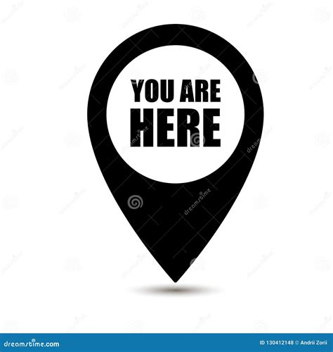 You are Here Icon. Map Pointer Icons. Marker Location Icon with You are Here Stock Illustration ...