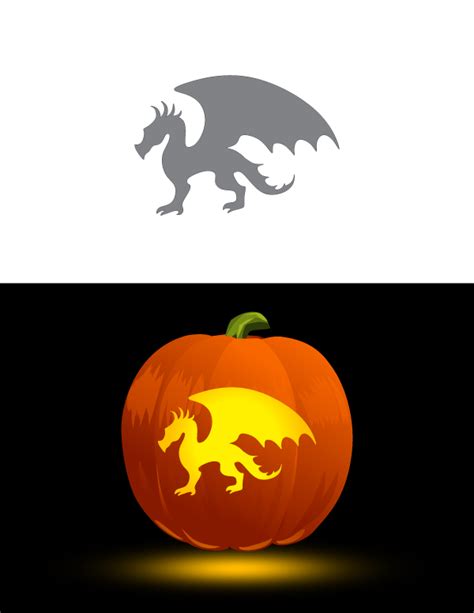 Printable Dragon Pumpkin Stencil Web Instantly Download And Start ...