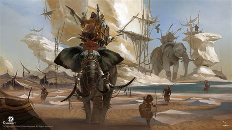 Bandit War Elephant Art - Assassin's Creed Origins Art Gallery