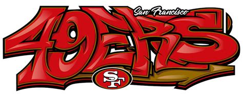 San Francisco 49ers Graffiti Die Cut Vinyl Decal NFL 7.56″ x 3.25 ...