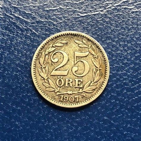 1907 Sweden 25 Ore Old Silver Swedish Coin Vintage Sweden | Etsy ...