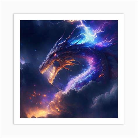 Lightning Dragon 7 Art Print by K.ES.Fosters.Enterprises - Fy