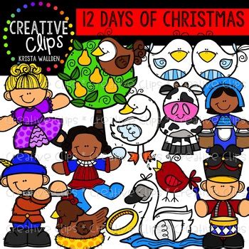 12 Days of Christmas Clipart {Creative Clips Clipart} | TpT