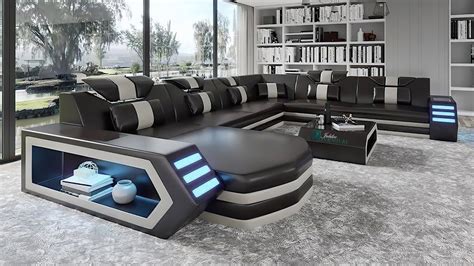 Maximus Modern Recliner Sectional With Mood Light Futuristic Furnitu – Jubilee Furniture ...