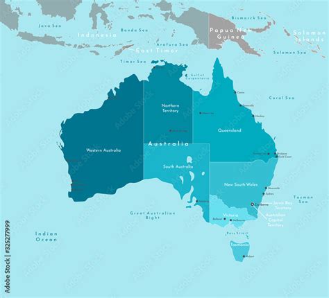 Vetor do Stock: Vector modern illustration. Simplified geographical map ...