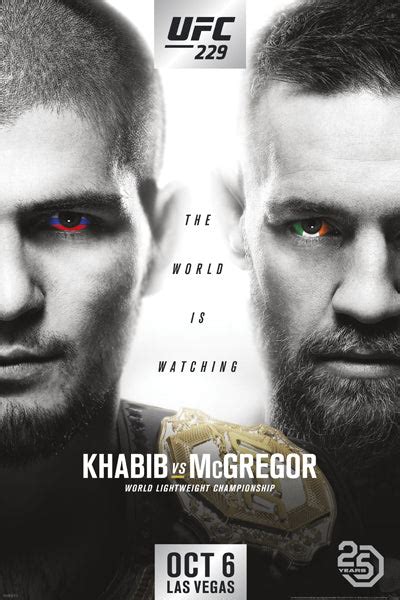 UFC 229 Khabib vs Conor McGregor (Las Vegas 10/6/2018) Official 24x36 ...