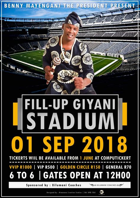 Xitsonga Lyrics: Benny Mayengani (The President) to Fill Up Giyani Stadium