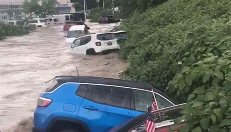 Extreme flooding sends cars floating away in Little Falls NJ