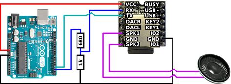 Wiring DFPlayer Mini (MP3 Module) to Arduino. Stereo/Mono Diagrams ...