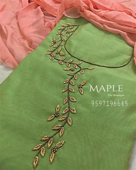 Simple Hand Embroidery Designs For Churidar Neck at Design