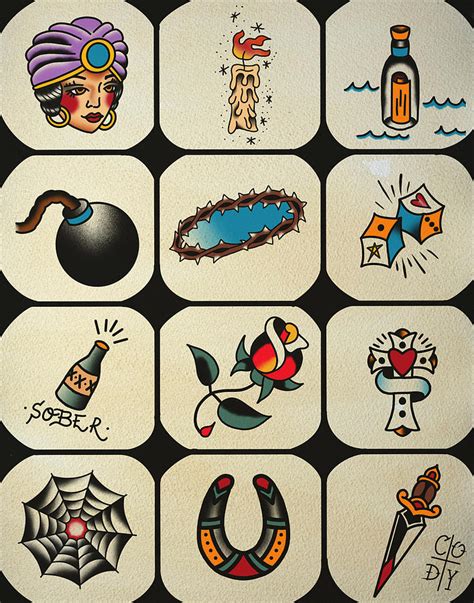 American Traditional Tattoo Flash Digital Art by Cody Pratt | Pixels