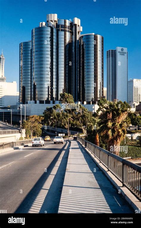 Los Angeles, California, USA - Sep 1980: View of the Bonaventure Hotel in downtown Los Angeles ...