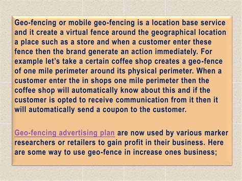 PPT - Geo-fence and Its Effect in Mobile Marketing PowerPoint ...