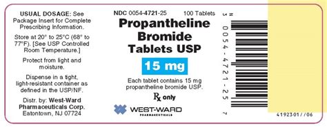 Propantheline: Package Insert / Prescribing Information