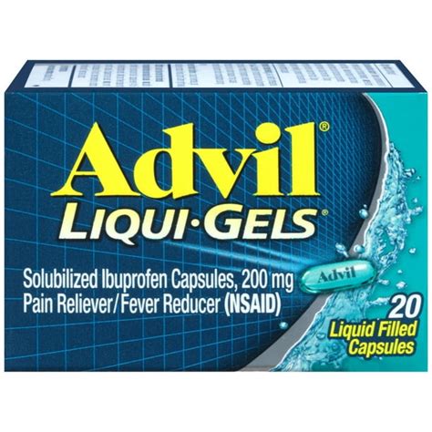 Advil Liqui-Gels Pain and Fever Relief Liquid Capsules, 200 Mg Ibuprofen, 20 Count - Walmart.com