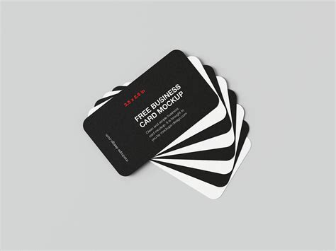 Rounded 3,5x2 in rounded business card mockup - Mockups Design | Business card mock up, Free ...